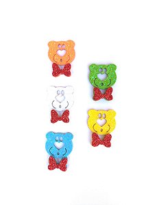 5 Adesivos Pet Urso Gravata